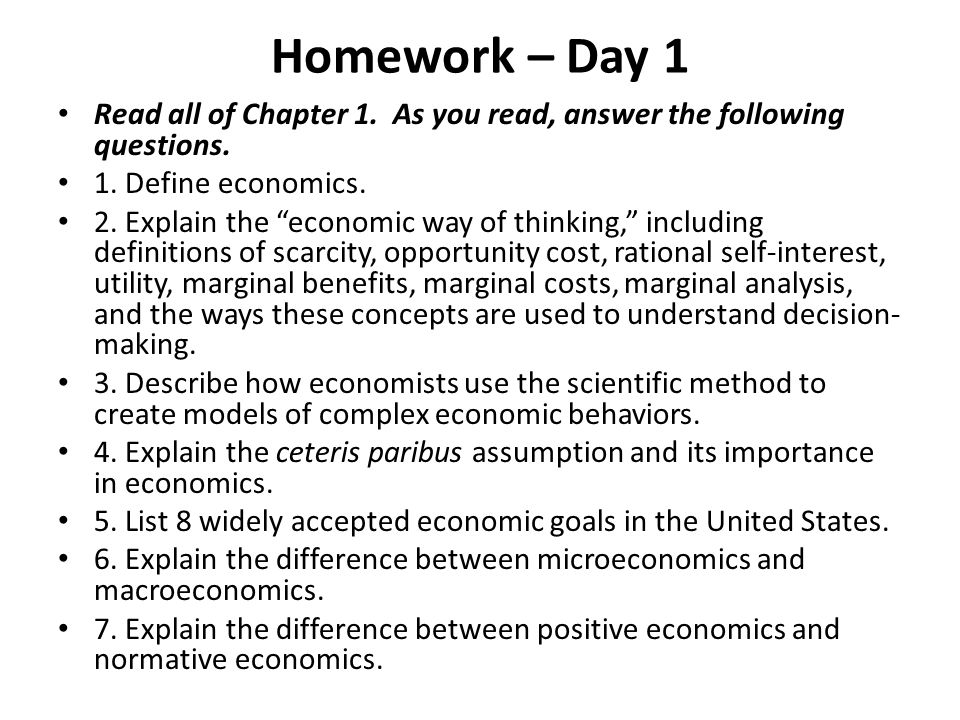 Homework questions